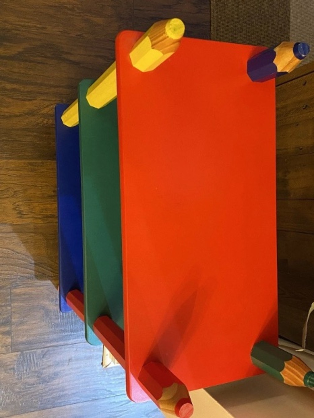 90’s Pierre Sala Colorful Kids Pencil Shelf - Red, Green, Blue, Yellow - Picture 2 of 5